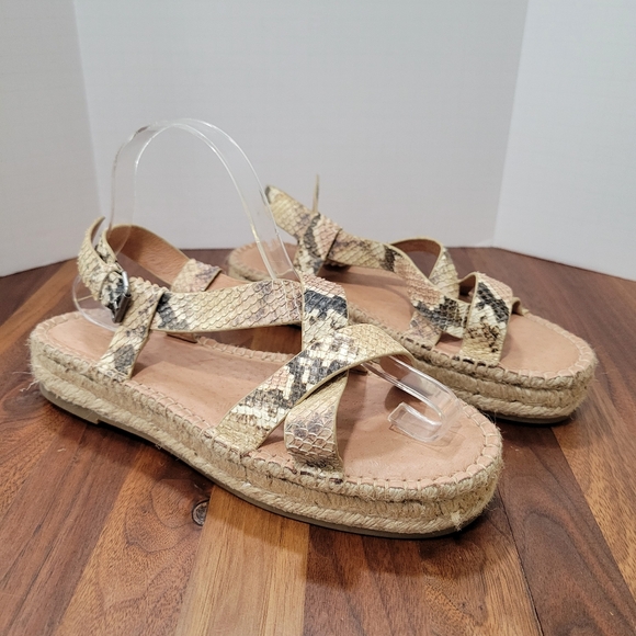 Madewell Shoes - Madewell Malia Espardrille Leather Upper Strappy Sandals Size 9